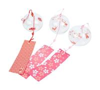 WEKADRIN Campanella a Vento in Vetro Stile Giapponese 3 Pezzi Decorazione da Appendere per Balcone e Giardino Campanella a Vento Decorativa per Matrimoni e Ambienti Esterni