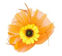 WEKADRIN cappelli affascinanti per le donne hair charms hair jewelry cerchietto fiori per fascia per la cappello da donna affascinante incantatore di girasole Maglia Orange