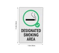 WEKADRIN Cartello Area Fumatori in Ferro Resistente da Muro Stampa Trasparente per Spazi Pubblici e Casa, Segnaletica Informativa per Zone Fumatori, Pannello Durevole per Locali e Uffici