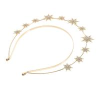 WEKADRIN Cerchietto a Stella a Sei Punte Doppio Strato Dorato Cerchietto per Chioma da Sposa Leggero e Compatto Accessorio da Donna per Feste Fidanzamenti e Foto a Tema