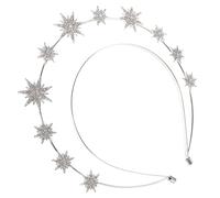 WEKADRIN Cerchietto Stella Sei Punte Argento per Sposa Accessorio Capelli Donna Elegante e Delicato Corona Nuziale Lucente per Matrimonio e Fidanzamento