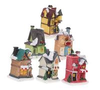 WEKADRIN Decorazioni Luminose Natalizie in Resina per La Casa e La Scrivania, Set 6 Pezzi di Ornamenti Natalizi Luminosi per Festa, Soggiorno, Ufficio e Camere, Resistente e Mantenimento Colore