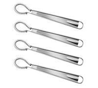 WEKADRIN Frusta per Uova Manuale in Acciaio Inox 4 Pezzi Sbattitore a Spirale Resistente al Calore Utensile da Cucina Portatile per Miscelare Salse e Schiumare Latte per Uso Domestico e