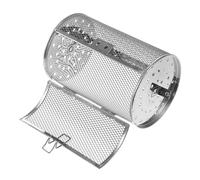 WEKADRIN Gabbia Girarrosto in Acciaio Resistente al Calore con Porta Mobile e Quadrato Centrale Accessorio per Forno e Grill Argento Grigio