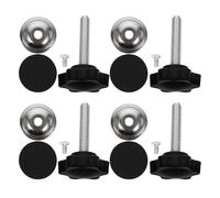 WEKADRIN Kit da 4 Manopole a Vite a Stella con Bulloni e Rondelle, Manopole Filettate in Plastica Resistente al Calore, per Guide a T e Fissaggi Industriali, Compatibili con Lavorazioni