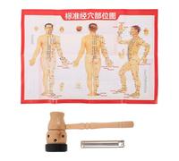 WEKADRIN Kit Portatile per Moxibustione in Legno con Supporto Sicuro per Bastoncini di Moxa, Scatola Ergonomica con Spingitore e Tabella Punti Agopuntura per Terapia Termica e Benessere