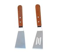 WEKADRIN Paletta per Frittura in Acciaio Inossidabile con in Mini Spatola Forata per Bbq e Steak Utensile da Cucina Portatile per Pancake e Hamburger