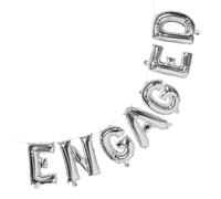 WEKADRIN Palloncini Lettere Engaged Alluminio Argento Metallizzato per Decorazione Festa di Fidanzamento Riutilizzabili Resistenti e Facili da Montare per Matrimonio e Proposta