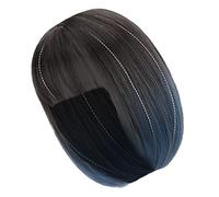 WEKADRIN Parrucca Bob Corto Con Bangs Neat Naturale Parrucca Realistica Sintetici Con Rete Inclusa Perfetta Per Ogni Occasione