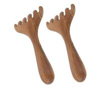 WEKADRIN Pettine in Legno per Stimolazione e Rilassamento per Massaggio del Capelluto 2 Pezzi, Strumento Gua Sha Antistatico Sicuro e Confortevole