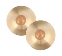 WEKADRIN Piatti Per Dita 9 Cm in Metallo Manico in Legno, Set 2 Pezzi Di Piccoli Strumenti a Percussione Per Ragazzo Ragazza, Adatti Per Danza Del Ventre, Festa e Intrattenimento Musicale