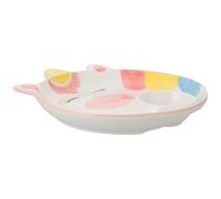 WEKADRIN Piatto in Ceramica Bianco per Servire Insalate e Ravioli con Design a Scomparti, Facile da Trasportare e Multiuso per Uso Pratico e Decorativo