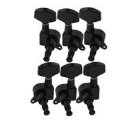 WEKADRIN Piroli Per Corde Di Chitarra 6 Pezzi Con Meccaniche Semichiuse in Nero Per Chitarra Acustica, Classica Ed Elettrica Con Impugnatura Ampia Per Accordatura Precisa e Resistenza Ambientale