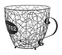 WEKADRIN Porta Capsule di Caffè in Metallo Nero Design a Tazza Organizer Compatto per Cialde Espresso Cestino Porta Capsule e Frutta per Cucina e Bar Domestico