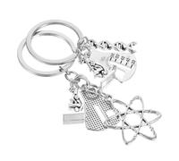 WEKADRIN Portachiavi Chimico a Doppia Confezione 2 Pezzi Ciondolo Microscopio Dna Portachiavi di Biologia e Chimica per Laurea e Regalo Insegnante Accessorio Decorativo per Zaini e