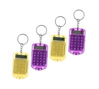 WEKADRIN Set 4 Mini Calcolatrici Tascabili Apertura a Ribalta, Portachiavi Ciondolo Colorato Per Calcoli Quotidiani, Compatto e Pratico Per Ragazzo Ragazza e Uso Quotidiano