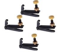WEKADRIN Set 4 Pezzi Regolatori Stringa per Violino Nero in Metallo Facili da Installare Finitura Pregiata e Superficie Lucida per Violini 3/4-4/4
