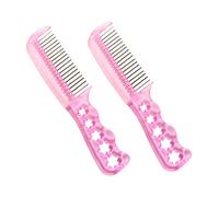 WEKADRIN Spazzola per Parrucche da Donna e Pettine Antistatico per Chioma di Bambola, Set 2 Pezzi Rosa Decorazione a Stella, per Modellare e Districare Extension e Parrucche Sintetiche