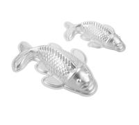 WEKADRIN Stampo per Torte 3D a Forma di Pesce Koi in Lega di Alluminio Antiaderente Set da 2 Pezzi Piccolo e Medio Teglia per Dolci da Forno Fondente Gelatina e Dessert Fai da Te per