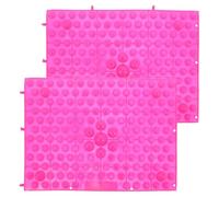 WEKADRIN Tappetino Massaggiante per Piedi 2 Pezzi Rosa Grande Rettangolare in Tpe per Riflessologia Plantare Massaggiatore per Punti di Pressione Portatile e Antiscivolo per Yoga Bagno