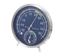 WEKADRIN Termometro Igrometro Analogico Alta Precisione in Acciaio Inossidabile per Sauna Casa e Giardino da Tavolo Parete Misura Temperatura e Umidità Interna