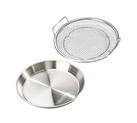 WEKADRIN Vassoio Scolaolio Per Frittura Con Manici Doppia Orecchia in Acciaio Inossidabile Piatto Fritto Per Casa Bar Grigliate e Dessert