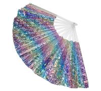 WEKADRIN Ventaglio Pieghevole in PVC Ventilatore Portatile Olografico per Rave Feste Concerti Design Ergonomico Facile da Trasportare e Usare