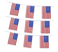 WEKAMOS 1 Festone Decorativo con Bandierine Americane per Feste Compleanno e Celebrazioni Resistente e Riutilizzabile per Interni Ed Esterni