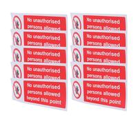 WEKAMOS 10 Pezzi Adesivi Segnaletici di Avviso Vietato Ingresso Etichette di Sicurezza Resistenti alle Intemperie Facili da Applicare e Rimuovere per Aree Private e Zone di Sicurezza