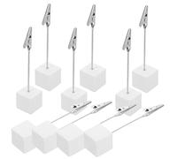 WEKAMOS 10 pezzi Portamemo Tavolo con Base Argento Clip per Note e Foto in Acciaio Inossidabile Supporto Documenti Compatto per Casa e Ufficio