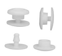 WEKAMOS 100 paia Bottoni Fissaggio Maschera Protettiva Monouso in Resina Elastici per Fissare Elastico Accessori Fai da Te per Mascherine e Borse Bianco