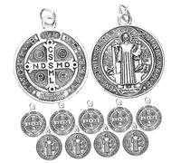 WEKAMOS 12 pezzi Ciondoli Santini in Metallo con Design Religioso Vintage Decorazioni Uniche per Collane e Portachiavi Regalo Natale e Compleanno