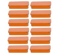 WEKAMOS 12 Scatole di Latta con Coperchio Scorrevole Arancione, Contenitori per Balsami e Rossetti, Piccole Scatole di Imballaggio per Lucidalabbra 60x34x11mm, Organizer Cosmetici