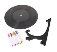 WEKAMOS 1set Decorazione Creativa Vinile Finto da Colorare per Disco Simulato con Pennarelli e Base per Personalizzazione e Abbellimento Domestico