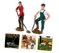 WEKAMOS 2 Figurine Contadini Miniature Realistiche Modelli Lavoratori Agricoli Simulazione per Decorazioni e Giochi Ruolo
