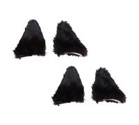 WEKAMOS 2 Paia Fermagli per Chioma a Orecchie di Gatto Nere in Peluche Forcine per Feste Halloween e Cosplay Accessori per Ragazze e Travestimenti