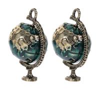 WEKAMOS 2 Pezzi Globo Decorativo in Lega Miniatura per Casa delle Bambole Ornamento da Tavolo Compatto e Leggero Decorazione Creativa per Ufficio e Regalo Originale