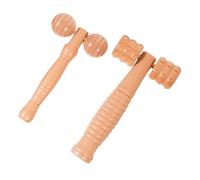 WEKAMOS 2 pezzi Massaggiatore in Legno Portatile Rotella Manuale per Terapia Corpo e Agopressione Strumento Compatto per Relax Completo e Auto-trattamento Ovunque Design Leggero per