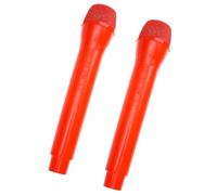WEKAMOS 2 Pezzi microfono simulato karaok fare finta Palcoscenico impostore microfono microfono con asta supporto per microfono creativo microfono falso addominali rosso