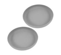 WEKAMOS 2 Pezzi Piatto Piano Antigoccia Per Anziani Attrezzatura Da Cucina Adattiva Anziani Che Mangiano Prodotti Per L'assistenza Agli Anziani Piatti Da Campeggio Dark Grey Gel Di Silice