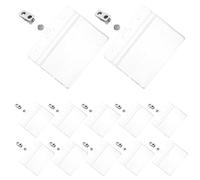 WEKAMOS 30 Pezzi Porta Badge Orizzontale con Clip Trasparente Custodia Protettiva Doppia Faccia per Identità Badge Ufficio e Uso Industriale