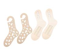 WEKAMOS 4 Pezzi Bloccanti Calzini in Legno Spessi per Maglia e Uncinetto Modelli DIY Foglia e Righe per Formare Calze Uniformi e Mostrare Artigianato