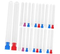 WEKAMOS 40 Pezzi Porta Aghi Cucito Contenitore Trasparente per Aghi da Ricamo e Lavoro Maglia Scatola Organizzatore per Filo e Cucito Tappi Colorati Rosso Bianco Accessorio Pratico per