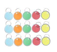 WEKAMOS 50 pezzi Etichette per Animali Domestici Alluminio Targhette Rotonde Vuote Colorate per Personalizzazione DIY Alla e All Usura per
