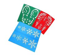 WEKAMOS 6 Pezzi Stencil Natale Fiocchi e Impronte Natale Modelli Vuoti Riutilizzabili per Pittura Fai da Te su Finestre e Decorazioni Natalizie