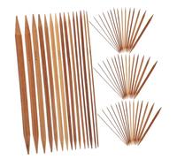 WEKAMOS 75 Pezzi Ferri da Maglia Doppi Bamboo Carbonizzato Aghi Lunghi Dritti per Fai da Te Accessori Leggeri e Resistenti per Maglioni Sciarpe e Cappelli Kit Completo per Principianti e