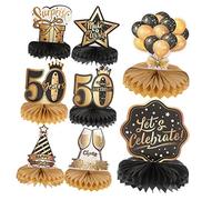 WEKAMOS 8 Decorazioni per Compleanno Anni Forma Favo per Centrotavola Addobbi Festivi Eleganti per Uomini e Donne per Creare Uniche e Memorabili