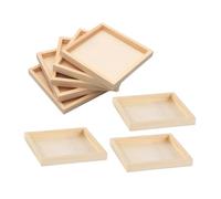 WEKAMOS 8pezzi Vassoio Puzzle in Legno Grezzo Organizer Per Blocchi Puzzle Vassoio Montessori Manici Portaoggetti Per Ordinare e Riporre