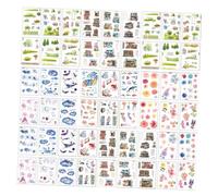 WEKAMOS Adesivi Washi per Scrapbooking 60 Fogli Colorati per Album Fotografico Fai da Te Decorazione Diario Studenti Motivi Stampati Resistenti Set 10 Confezioni per Calendari e