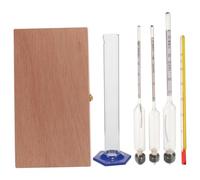 WEKAMOS Alcolometro in Vetro e Legno Termometro Misuratore Test Per Tester Per Alcool Idrometro Per Gravità Specifica Strumento Di Misurazione Per Vinificazione e Produzione Di Birra